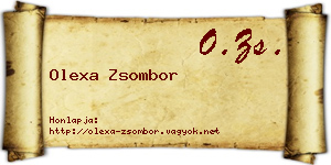 Olexa Zsombor névjegykártya